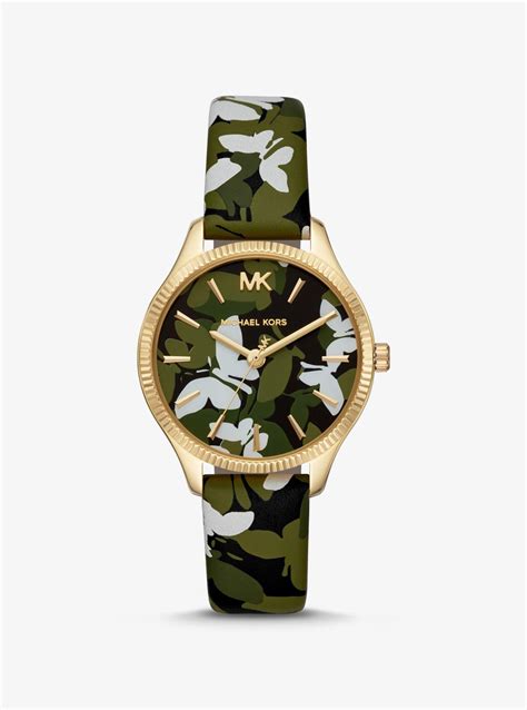 michael kors camo butterfly watch|Michael Kors Pebbled .